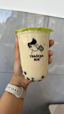 Peach oolong milk tea