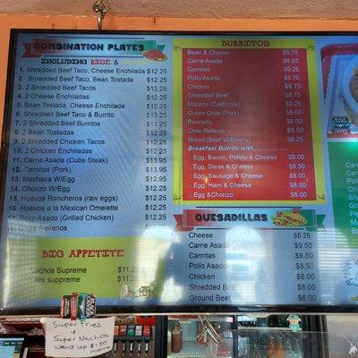 Menu inside April 2022