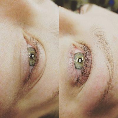 Lash lift with tint.