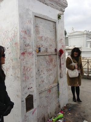 Hope leading the Cemetary Tour