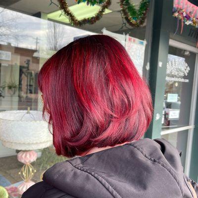 Haircut & vivid color by Anna, @annaw.hair on Instagram