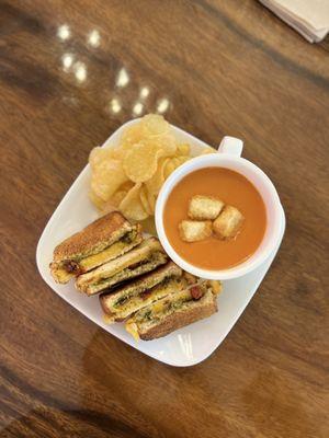 Gourmet Grilled Cheese and Soup