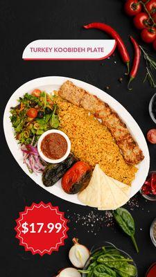 Turkey Koobideh Plate