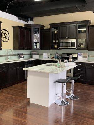 Our interior showroom to show you a variety of granite and marble countertop choices.