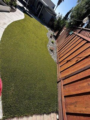 New artificial grass and landscape