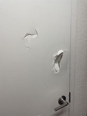 Holes in the doors.