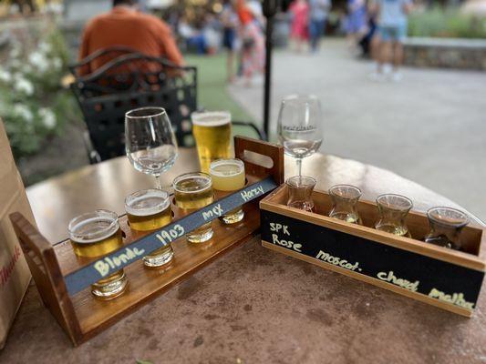 Beer and wine flights.