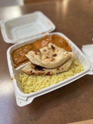 Butter Chicken and Chicken Tika combo plate. Perfection!