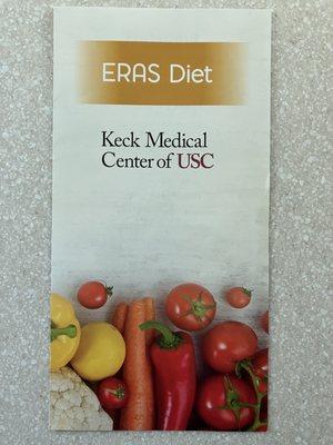 ERAS DIET. Menu. Front cover