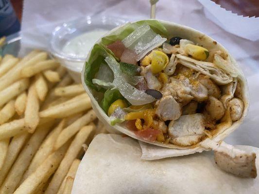 Southwest chicken wrap is good.