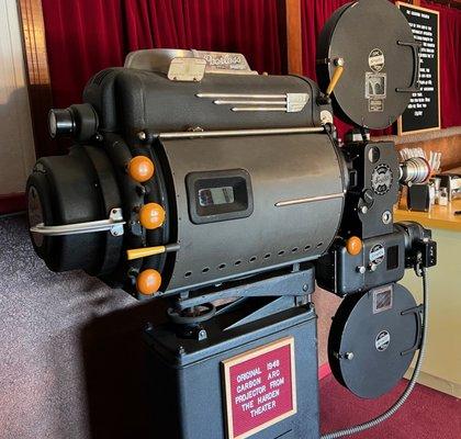 The original projector from 1948, on display in lobby