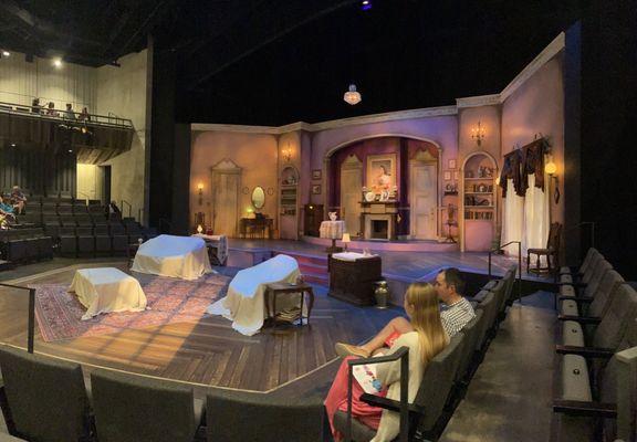 Set of the play before the show started. Such a great intimate way to enjoy a performance. Reminds me of theaters in New York.