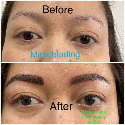 Happy customer after done Microblading