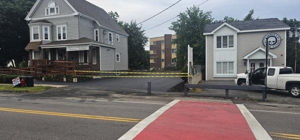 Parking lot paved in Saugus  on Hamilton Street  across from Police  station.