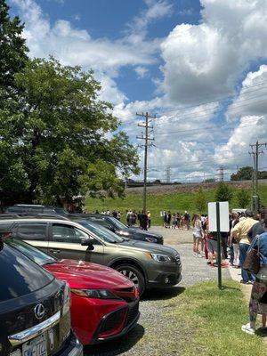 Line getting into the restaurant.