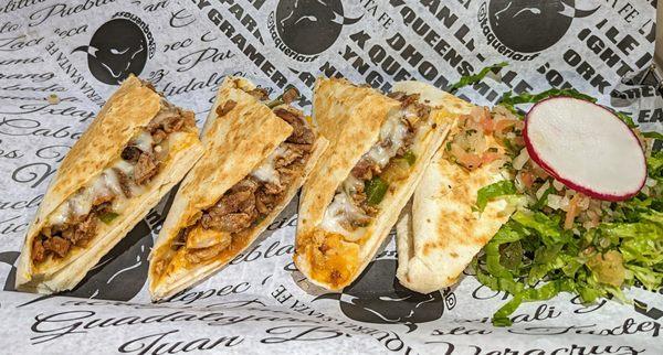 Quesadilla Alambre Tepito ($11.99): with roast pork, bacon, chicken & steak).  Very good!