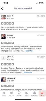 Hidden 5 star ratings for Tony Dalayanis