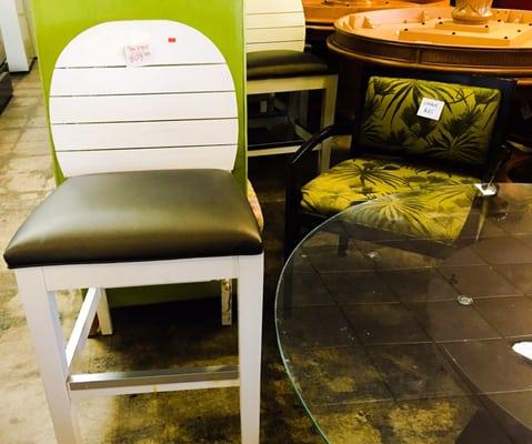 I like these chairs. I wish the white and gray matched our kitchen.