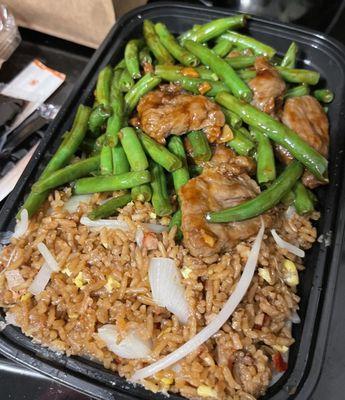 Beef with green beans combo takeaway