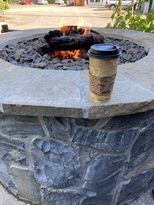 Latte by Nana's fire.