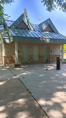 Restrooms next to playground