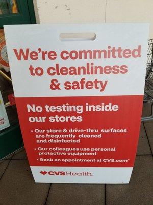 This store offers flu shots but NO COVID testing