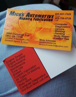 Mick's Automotive Repair and Fabrication