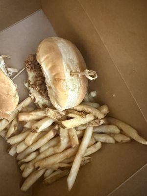 Fried chicken sliders & fries