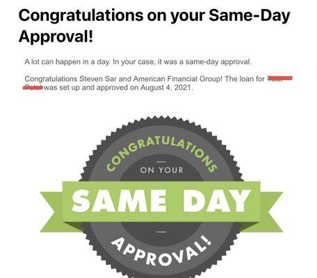 Purchase Loan Same-Day Approval!