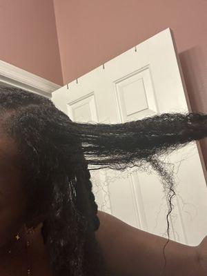 Hair after the first wash after my appointment. Relaxer's fault? Or improper technique?