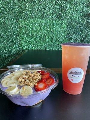 Power bowl & melon berry tea