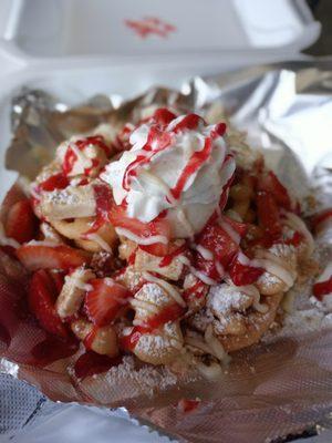 Strawberry Cheesecake with ice cream on top!