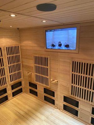 Inside sauna