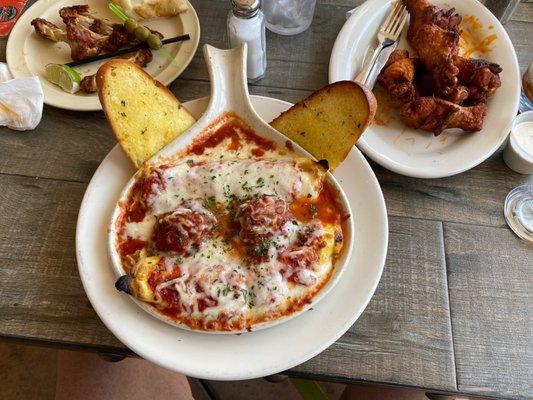 Manicotti with added meatballs