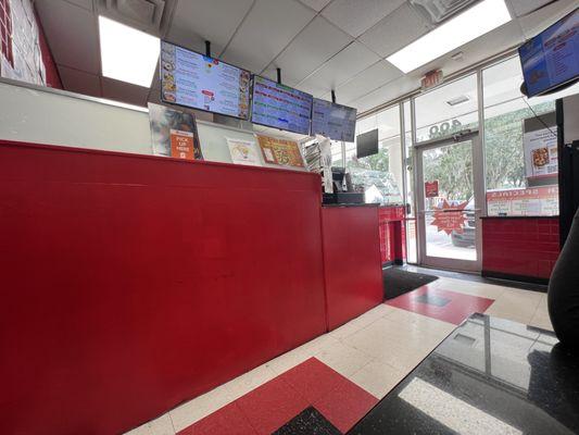 Inside order counter