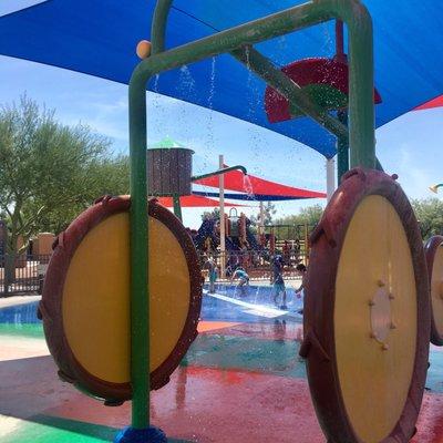 Another part of the splash pad and you can see some of both of the jungle gyms