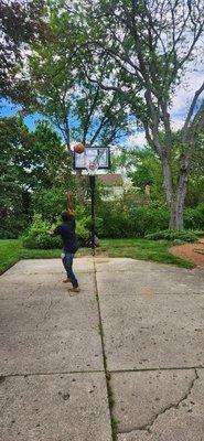 3 Pointer!!!!!  New installed, cemented in ground basketball hoop.