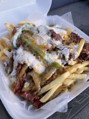 DUI fries: carne asada and pastrami