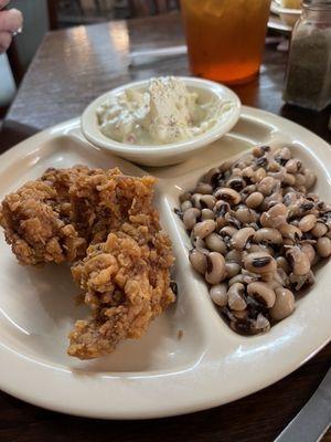 Chicken fingers, beans