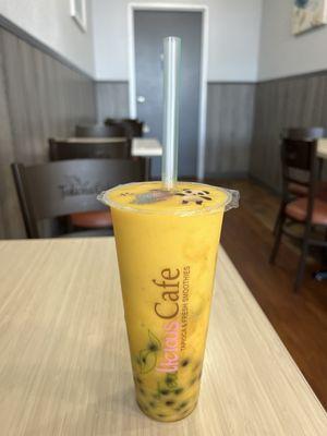 Mango boba tea