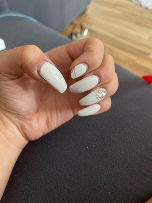 One week old nails (my wedding nails)