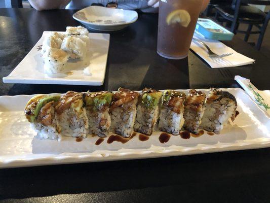 Dragon roll in front, Yum Yum in the back.