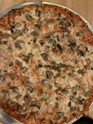 Sausage onion and mushroom   pizza