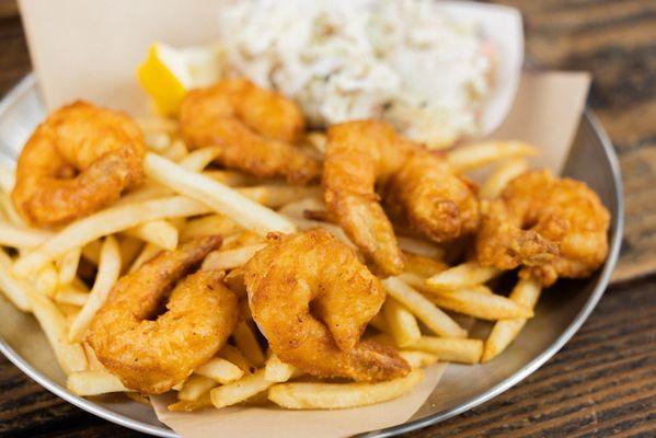 SHRIMP & CHIPS. A classic, especially when enjoying with ocean views and a draft beer!