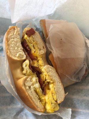 Bacon, egg and cheese bagel