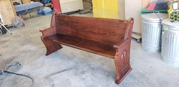 Restoration of church pew