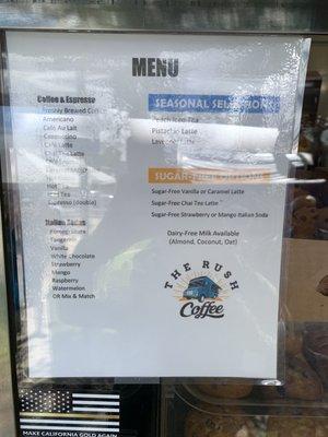 This menu has glare but it is simple and they have some good things to offer!