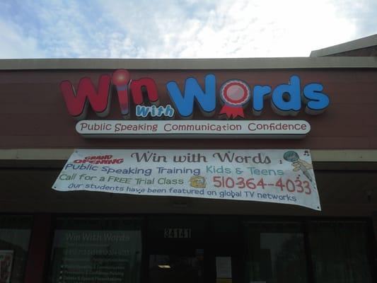 Win With Words Store Front, Charter Square Shopping Center, Fremont, CA.