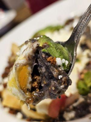 Close-up of the Huevos Rancheros breakfast.