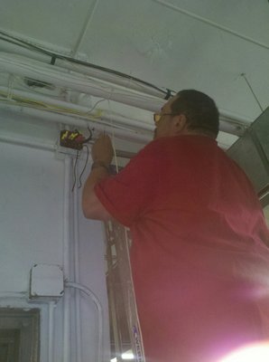 Installing electrical line for light fixtures